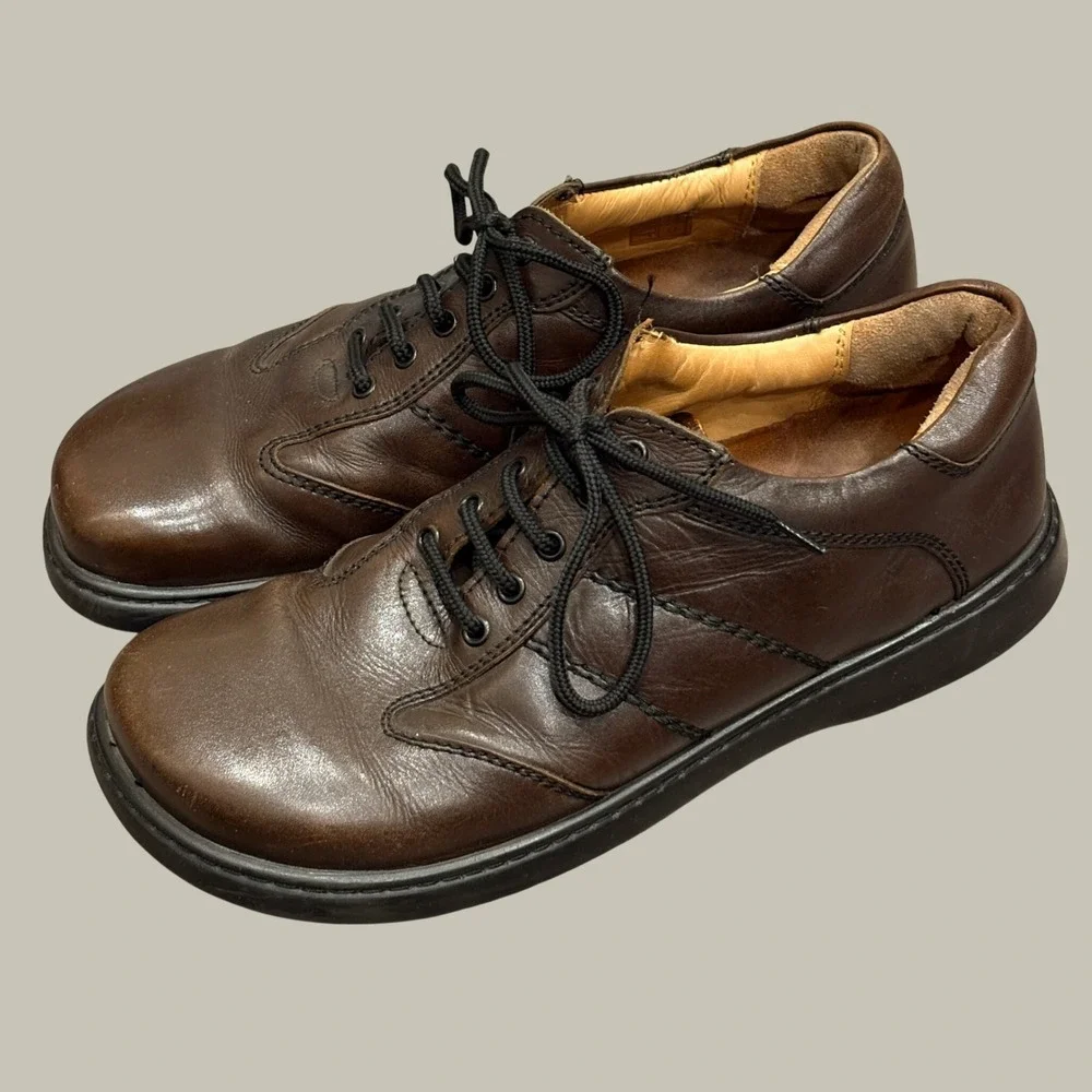 Betula by Birkenstock Mens Brown Leather Lace Up Oxford Shoes 10-10.5 Gorpcore